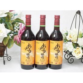 3本セット(おたる醸造 生葡萄酒甘口赤ワイン(北海道)) 720ml×3本