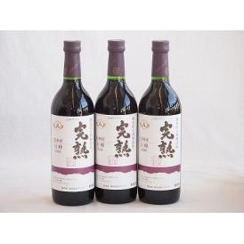 3本セット(信州産完熟巨峰 やや甘口赤ワイン ミディアム) 720ml×3本