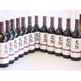 12本セット(信州産完熟巨峰 やや甘口赤ワイン ミディアム) 720ml×12本