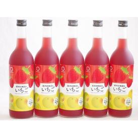 5本セット(和歌山県産南高梅使用 紀州の梅酒といちごalc.12%) 720ml×5本