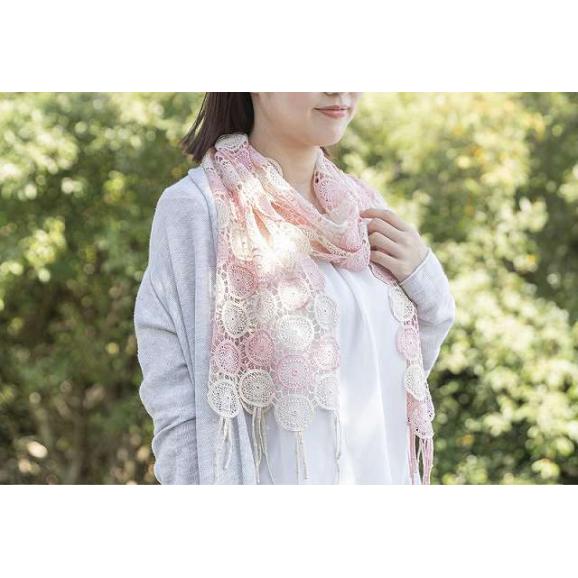 夏の贈り物お中元 桜染 エンブロイスカーフアリウム YUMEZAIKU 30×167cm＋房10cm02