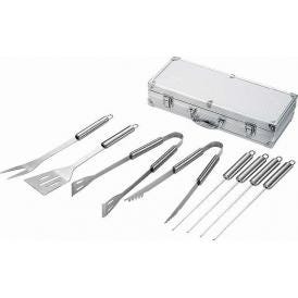 夏の贈り物お中元 BBQの達人セット 串×4、アルミケース（8×37×16.2cm）・ターナー・ピック・炭用トング・食材用トング×各1