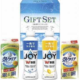 夏の贈り物お中元 除菌ジョイキッチンセット 泡クリアスポンジ×2、P&G除菌ジョイコンパクト・P&G除菌ジョイコンパクトレモン（各170ml）×各1