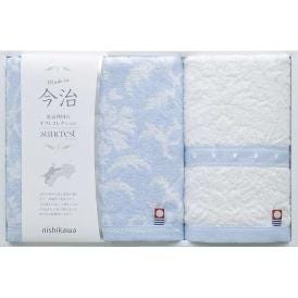 夏の贈り物お中元 今治製フェイスタオル&ウォッシュタオル nishikawa フェイスタオル：34×75cm、ウォッシュタオル：34×35cm