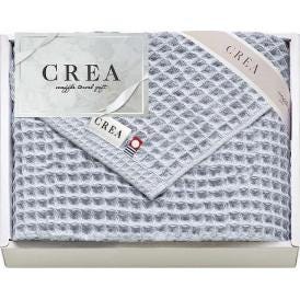 夏の贈り物お中元 フェイスタオル（ブルー） CREA×今治ワッフルソフト 31×80cm