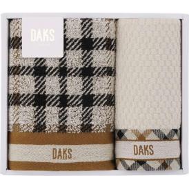 夏の贈り物お中元 フェイスタオル＆タオルハンカチ DAKS フェイスタオル：34×75cm、タオルハンカチ：25×25cm