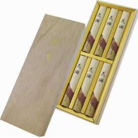 夏の贈り物お中元 花琳 木箱短寸6入 線香（花琳）（約20g）（全長13.5cm）×6