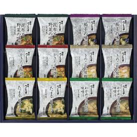 夏の贈り物お中元 道場六三郎 フリーズドライ ギフト ろくさん亭 かきたま味噌汁赤だし仕立・わかめと油あげの味噌汁・昆布と野菜の味噌汁・きのこのお吸物ひき雲仕立・たまごスープ・茄子の味噌汁×各2