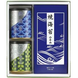 夏の贈り物お中元 海苔・銘茶詰合せ 山本山 焼海苔（8切36枚）・板のり（8枚×2袋）・煎茶（70g）×各1