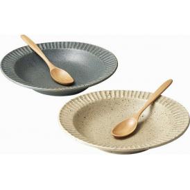 夏の贈り物お中元 グラッテ ペアプレート プレート（22.7×21.2×4.2cm）・スプーン×各2