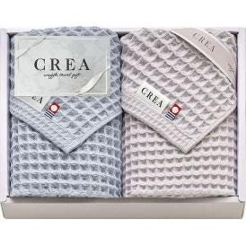 夏の贈り物お中元 フェイスタオル2P CREA×今治ワッフルソフト 31×80cm