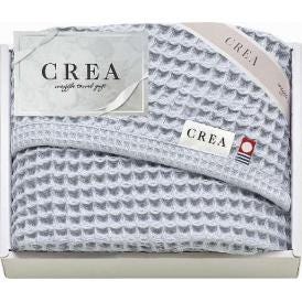 夏の贈り物お中元 バスタオル CREA×今治ワッフルソフト ブルー 57×120cm