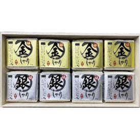 夏の贈り物お中元 木箱入り極金のしゃり・極銀のしゃり食べくらべギフトセット 初代田蔵 新潟県産コシヒカリ金しゃり（8分づき）・新潟県産コシヒカリ銀しゃり（各300g）×各4