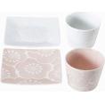 夏の贈り物お中元 茶菓ペア 波佐見 皿（12.5×12.5cm）・カップ（直径7.5×6cm）×各2