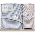 夏の贈り物お中元 バスタオル＆フェイスタオル CREA×今治ワッフルソフト ブルー バスタオル：57×120cm、フェイスタオル：31×80cm