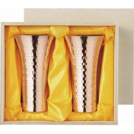 春の贈り物 純銅ビアカップペア380ml 食楽工房 直径8×15cm