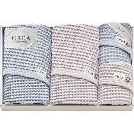 夏の贈り物お中元 バスタオル2P＆フェイスタオル2P CREA×今治ワッフルソフト バスタオル：57×120cm、フェイスタオル：31×80cm