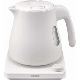 夏の贈り物お中元 温度調節機能付蒸気レスケトル0.8L タイガー魔法瓶 グレイッシュホワイト 21.3×17.8×19.5cm ★コードの長さ：0.7m　★消費電力:1300W