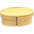 春の贈り物 食洗機対応曲げわっぱお弁当箱 Sサイズ 山中塗 16.5×10×6cm（400ml） ★T字仕切り・黒色ゴムバンド付　★食器洗い乾燥機可