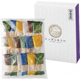 夏の贈り物お中元 にっぽんあられ 百菓匠まえだ 4種類の味付け米菓（黒豆しょうゆ味・黒豆サラダ味・海老味・梅味）（80g）