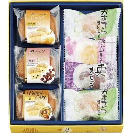 夏の贈り物お中元 秀菓撰 河内駿河屋 かすてらまんじゅう×2、桃山まんじゅう・栗まんじゅう・パウンドケーキ（ハチミツ・小倉・栗）×各1