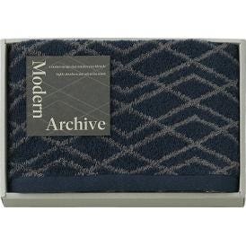 夏の贈り物お中元 フェイスタオル Modern Archive ネイビー 34×70cm