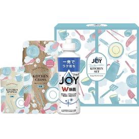 夏の贈り物お中元 ジョイらくらくキッチンセット P&G 除菌ジョイコンパクト（170ml）・らくらくキッチンスポンジ・らくらく吸水キッチンクロス（中国）×各1