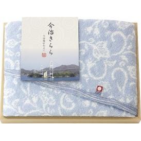 夏の贈り物お中元 愛媛今治 木箱入フェイスタオル 今治きらら ブルー 34×75cm