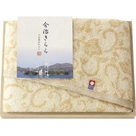 夏の贈り物お中元 愛媛今治 木箱入フェイスタオル 今治きらら ベージュ 34×75cm