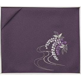 夏の贈り物お中元 刺繍入り二巾風呂敷 洛北 紫 71×70cm