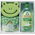 春の贈り物 キッチン洗剤ギフト フロッシュ 食器用洗剤（アロエヴェラ）（ドイツ）（500ml）・スポンジ（中国）・タオルハンカチ（中国）（25×25cm）×各1