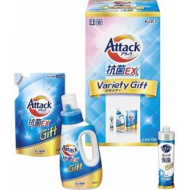 夏の贈り物お中元 アタック抗菌EXバラエティーギフト 花王 アタック抗菌EX（750g）・アタック抗菌EX詰替用（590g）・キュキュットクリア除菌（220ml）×各1