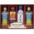 夏の贈り物お中元 カンフォータブル 日清キャノーラ油（350g）×2、キッコーマンしぼりたて生しょうゆ（450ml）・日の出割烹みりんタイプ（400ml）×各1