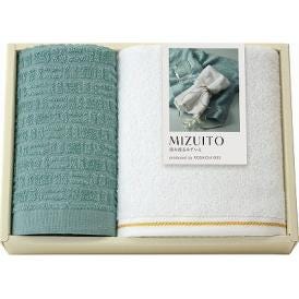 夏の贈り物お中元 大阪泉州フェイスタオル＆ハンドタオル MIZUITO 澄み渡るみずいと フェイスタオル：32×75cm、ハンドタオル：32×34cm
