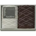 夏の贈り物お中元 フェイスタオル2P Modern Archive ブラウン 34×70cm