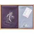 夏の贈り物お中元 刺繍入り二巾風呂敷＆刺繍入り金封包み 洛北 紫 二巾風呂敷：71×70cm、金封包み：38×37cm