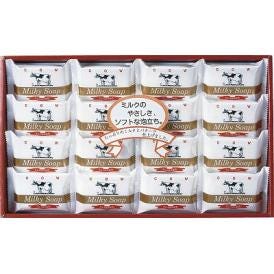 夏の贈り物お中元 ゴールドソープセット 牛乳石? 石鹸（80g）×16