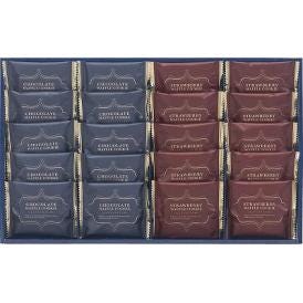 夏の贈り物お中元 スィートバスケット ワッフルクッキーセット ワッフルクッキー（ホワイトショコラ・いちご）×各10