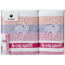 春の贈り物 ルコック ビッグロゴ スポーツタオル＆フェイスタオル le coq sportif ピンク スポーツタオル：32×110cm、フェイスタオル：32×80cm