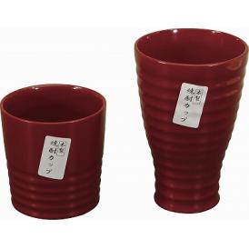 春の贈り物 木製焼酎カップセット 朱塗 カップ小（直径8.9×9.1cm）・ カップ大（直径9.2×14.2cm）×各1