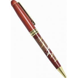 夏の贈り物お中元 木製 漆芸ボールペン 千羽鶴 直径1.5×14.5cm ★替え芯1本付