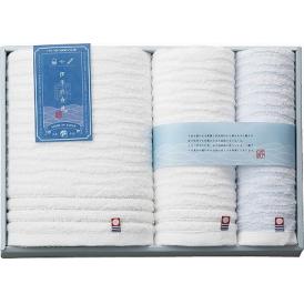 夏の贈り物お中元 タオルセット 伊予の白波 バスタオル（60×110cm）・フェイスタオル（33×75cm）・ウォッシュタオル（33×35cm）×各1