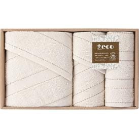 夏の贈り物お中元 泉州 +ecoタオルセット バスタオル（60×120cm）・フェイスタオル（34×80cm）・ハンドタオル（34×35cm）×各1