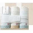 夏の贈り物お中元 フェイスタオル3P（国産木箱入） 和布小紋 34×75cm