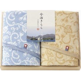 夏の贈り物お中元 愛媛今治 木箱入フェイスタオル2P 今治きらら 34×75cm