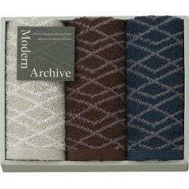 夏の贈り物お中元 フェイスタオル3P Modern Archive 34×70cm
