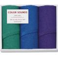 夏の贈り物お中元 フェイスタオル3P COLOR SOUNDS ブルー 29×75cm