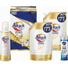 夏の贈り物お中元 アタックZEROギフト 花王 アタックZERO詰替用（770g）×2、アタックZERO（580g）・キュキュットクリア除菌（240ml）×各1