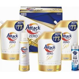 夏の贈り物お中元 アタックZEROギフト 花王 アタックZERO詰替用（770g）×3、アタックZERO（580g）・キュキュットクリア除菌（240ml）×各1