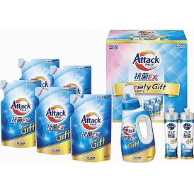 夏の贈り物お中元 アタック抗菌EXバラエティーギフト 花王 アタック抗菌EX詰替用（590g）×5、キュキュットクリア除菌（220ml）×2、アタック抗菌EX（750g）×1